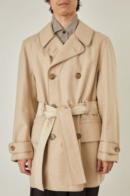 i'm here : with PIPING : LIGHT MELTON MACKINAW COAT