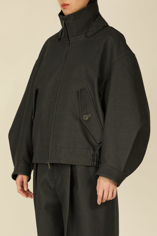 i'm here : " COTTON LEATHER " BLOUSON : / GRAY