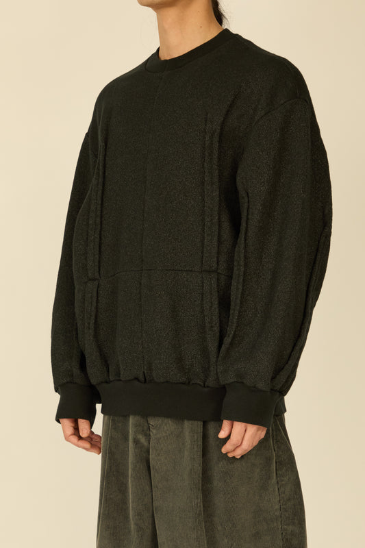 i'm here : " METAL " SWEAT SHIRT : / BLACK