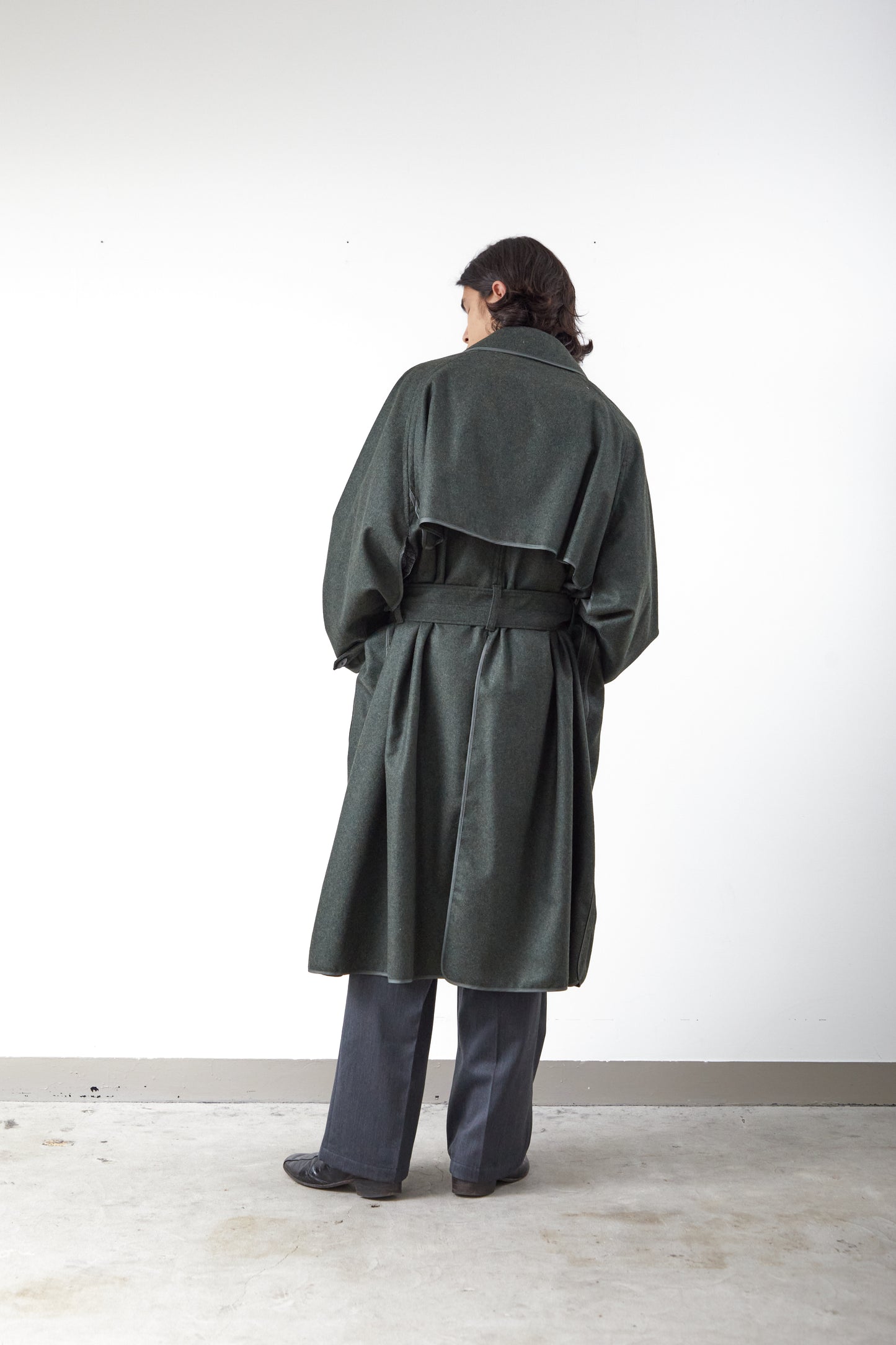 i'm here : with PIPING : LIGHT MELTON COAT