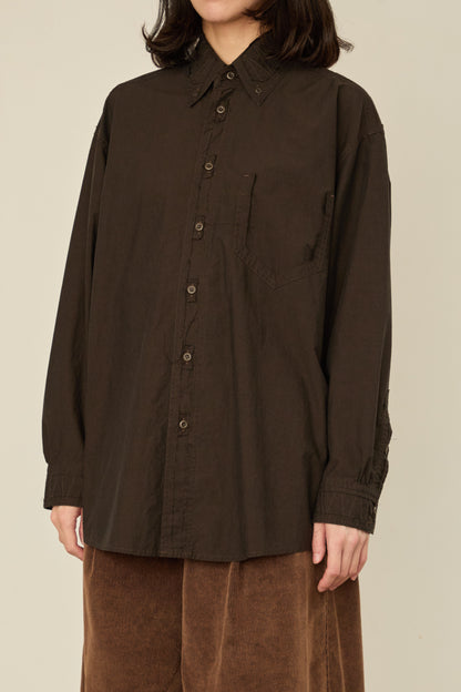 i'm here : " CUT OFF " SHIRT : / BROWN