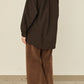 i'm here : " CUT OFF " SHIRT : / BROWN