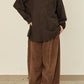 i'm here : " CUT OFF " SHIRT : / BROWN