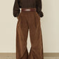 i'm here : " TWIST " CORDUROY PANTS : / BROWN