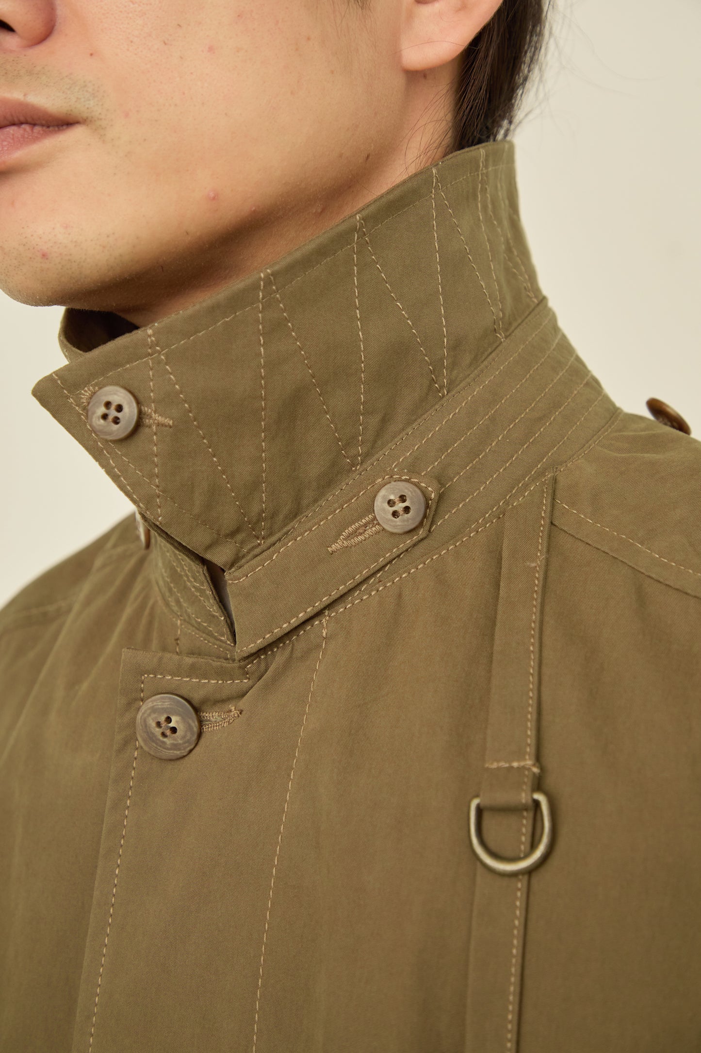 i'm here : HAOLI TRENCH COAT : / BLACK
