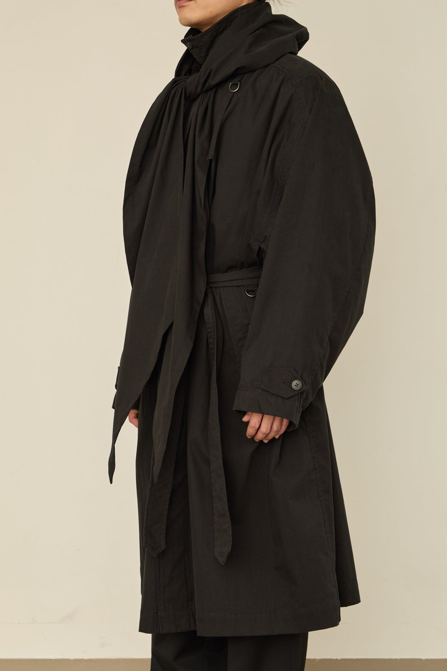 i'm here : HAOLI TRENCH COAT : / BLACK