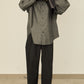 i'm here : " LEATHER " SCARF : / GRAY