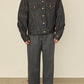 i'm here : " TWIST " SLEEVE DENIM JACKET : / NAVY（RIGID)