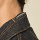 i'm here : " TWIST " SLEEVE DENIM JACKET : / BLACK