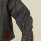 i'm here : " TWIST " SLEEVE DENIM JACKET : / NAVY（RIGID)
