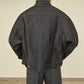 i'm here : " TWIST " SLEEVE DENIM JACKET : / NAVY（RIGID)