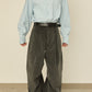 i'm here : " TWIST " CORDUROY PANTS : / GRAY