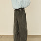 i'm here : " TWIST " CORDUROY PANTS : / GRAY