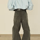 i'm here : " TWIST " CORDUROY PANTS : / GRAY