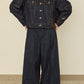 i'm here : " TWIST " SLEEVE DENIM JACKET : / BLUE