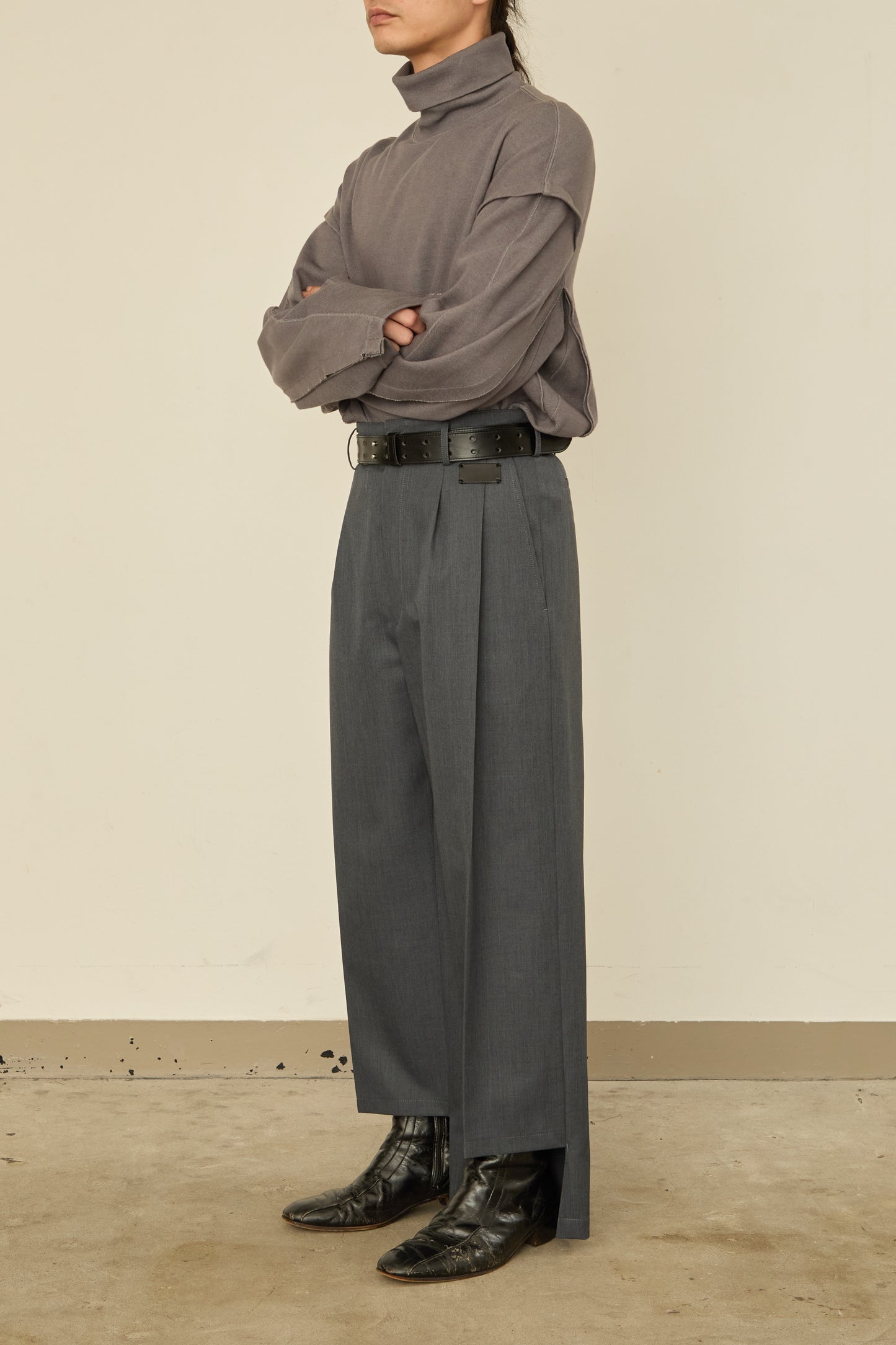 UN(I)FORM " SLIT " PANTS : / GRAY