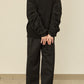 i'm here :" SHIRRING " SLEEVE KNIT : / BLACK
