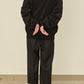i'm here :" SHIRRING " SLEEVE KNIT : / BLACK