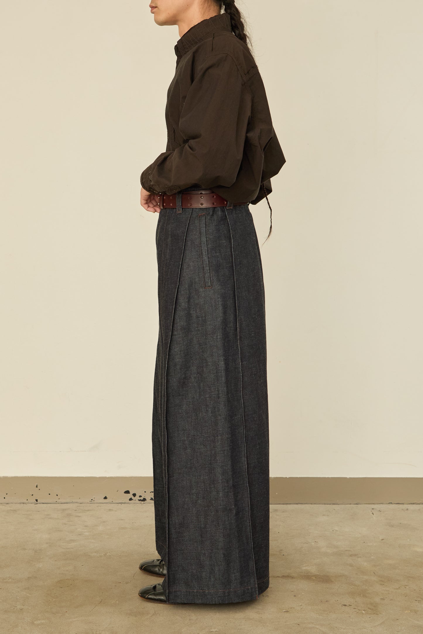 i'm here : " BOX " DENIM PANTS : / NAVY (RIGID)
