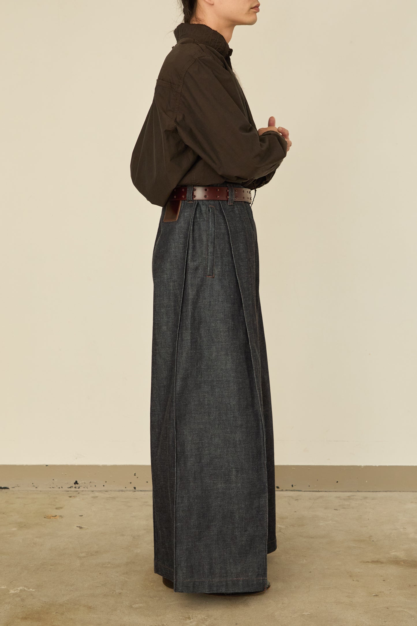 i'm here : " BOX " DENIM PANTS : / NAVY (RIGID)
