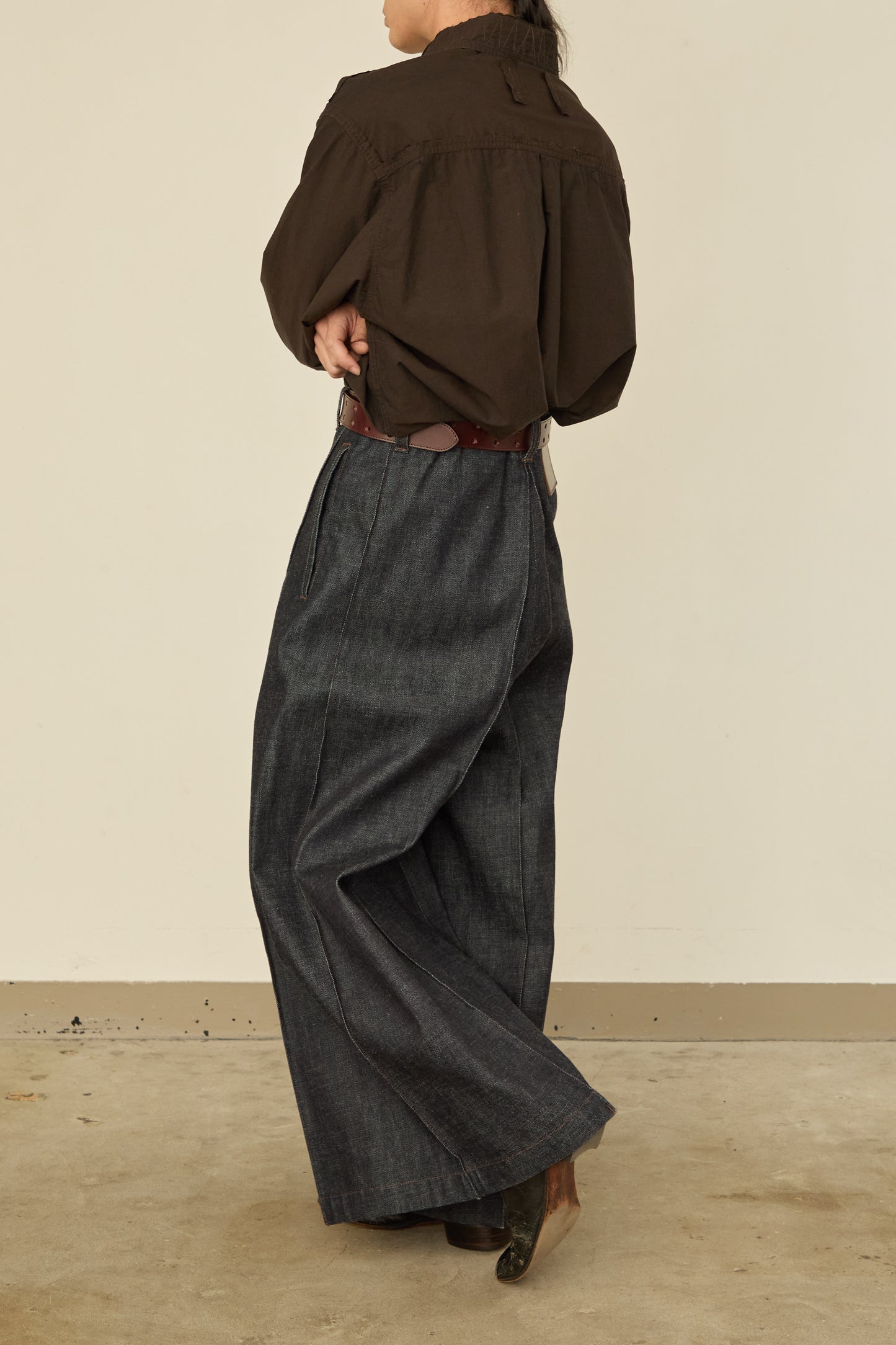 i'm here : " BOX " DENIM PANTS : / NAVY (RIGID)