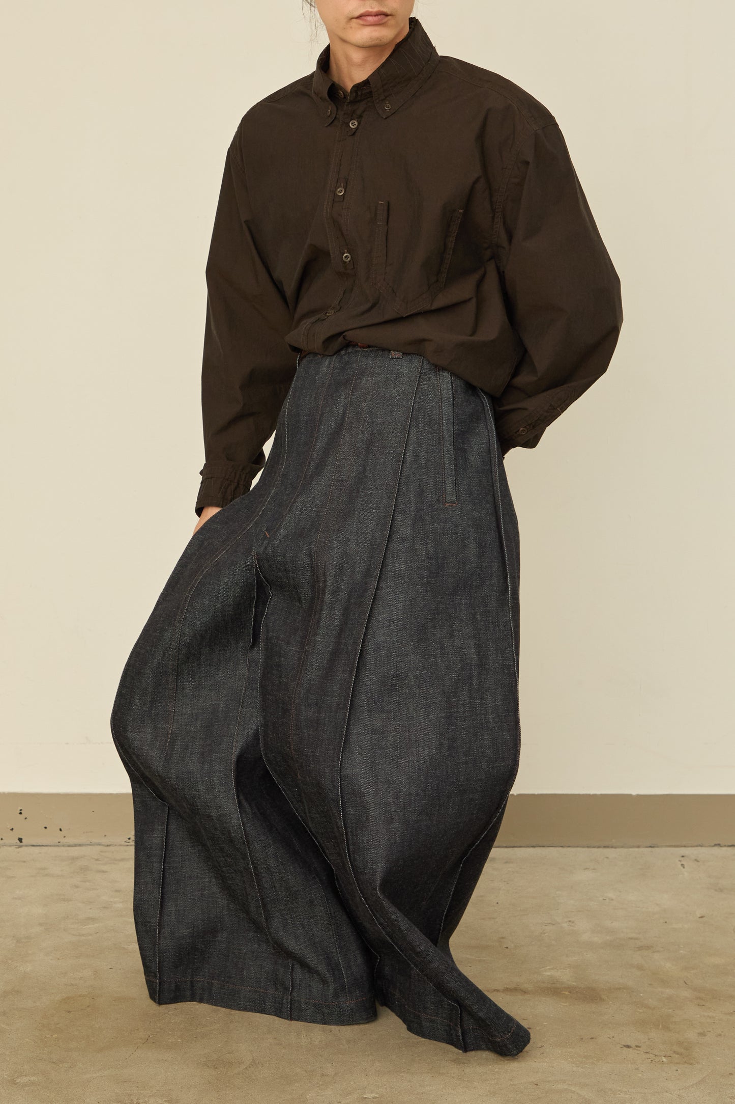 i'm here : " BOX " DENIM PANTS : / NAVY (RIGID)