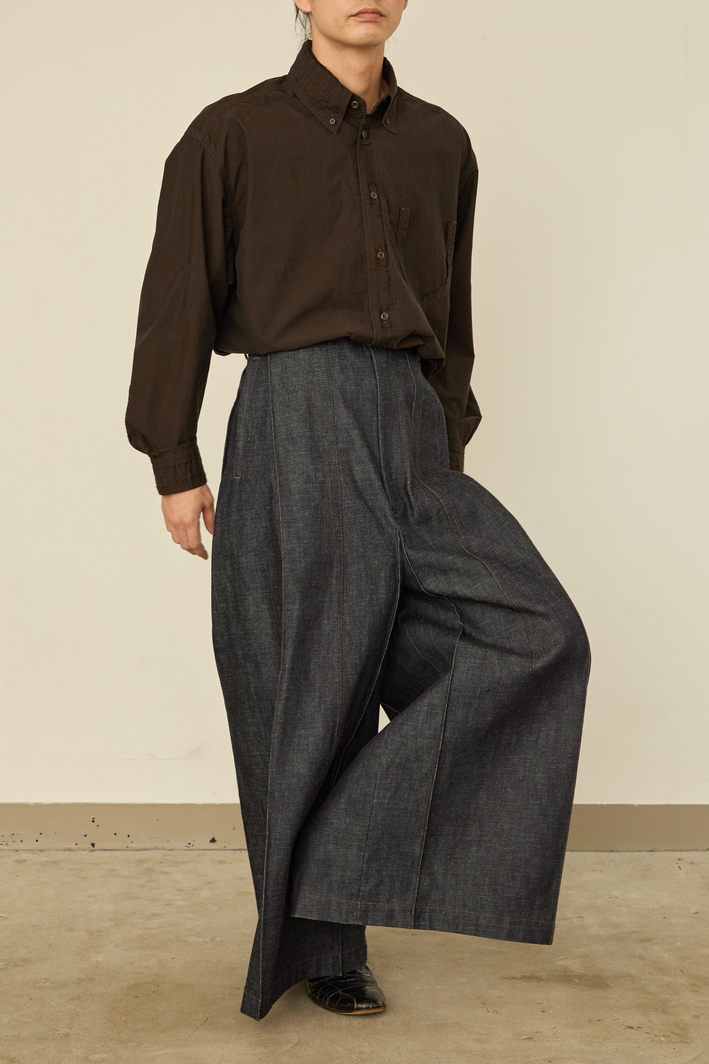 i'm here : " BOX " DENIM PANTS : / NAVY (RIGID)