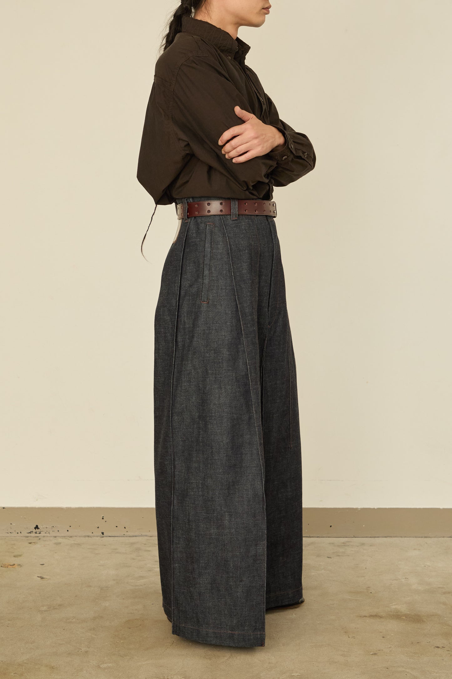 i'm here : " BOX " DENIM PANTS : / NAVY (RIGID)