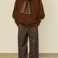 i'm here : " LEATHER " SCARF : / BROWN