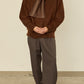 i'm here : " LEATHER " SCARF : / BROWN
