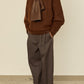 i'm here : " LEATHER " SCARF : / BROWN