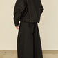 i'm here : " TWIST " SLEEVE DENIM JACKET : / BLACK
