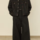 i'm here : " TWIST " SLEEVE DENIM JACKET : / BLACK