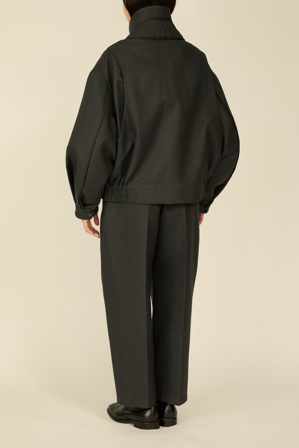 i'm here : " COTTON LEATHER " BLOUSON : / GRAY