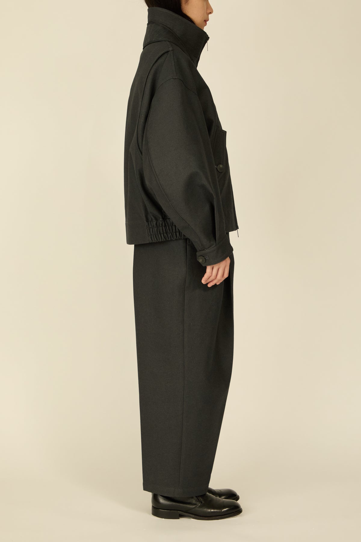 i'm here : " COTTON LEATHER " BLOUSON : / GRAY