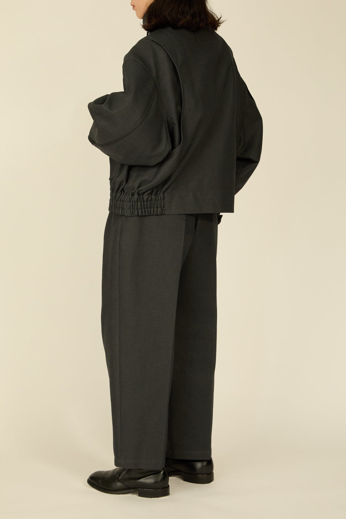 i'm here : " COTTON LEATHER " BLOUSON : / GRAY