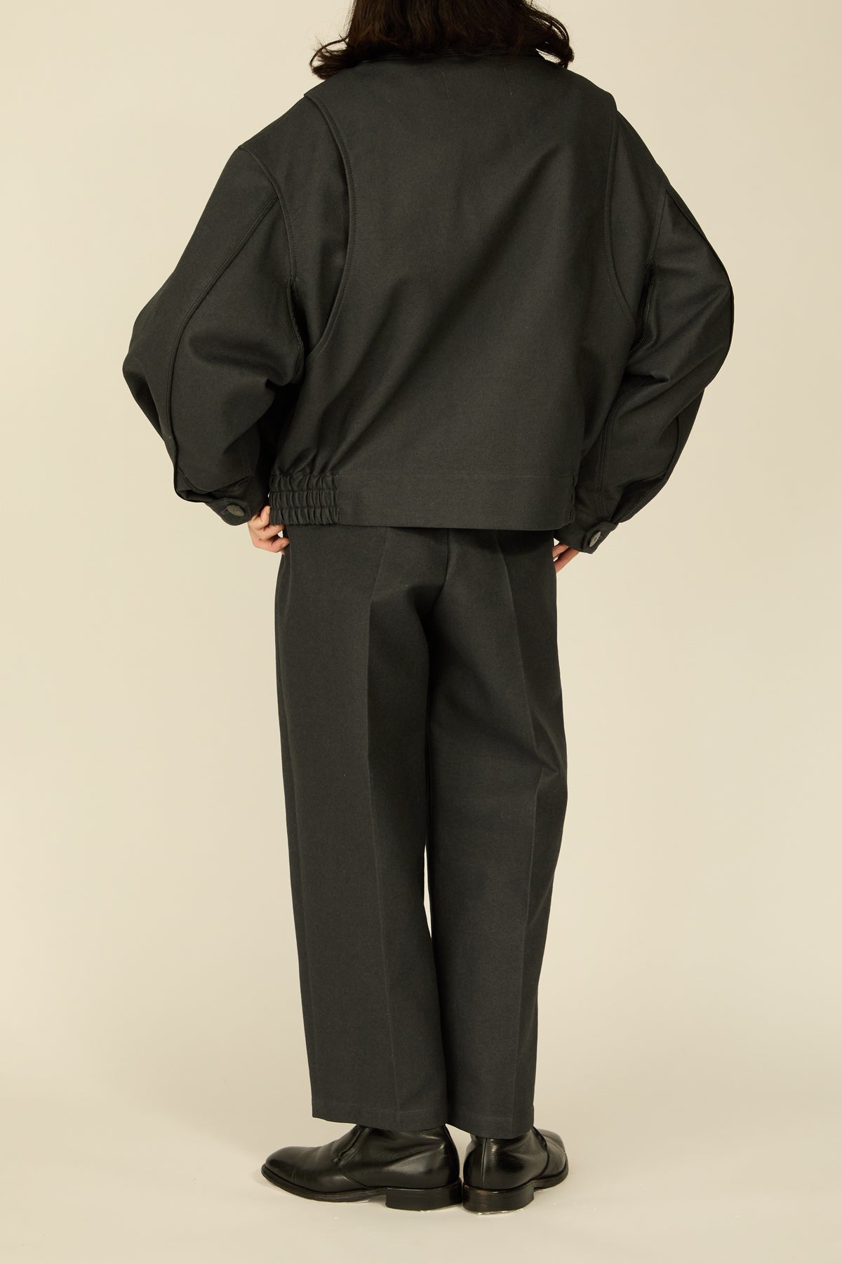 i'm here : " COTTON LEATHER " BLOUSON : / GRAY