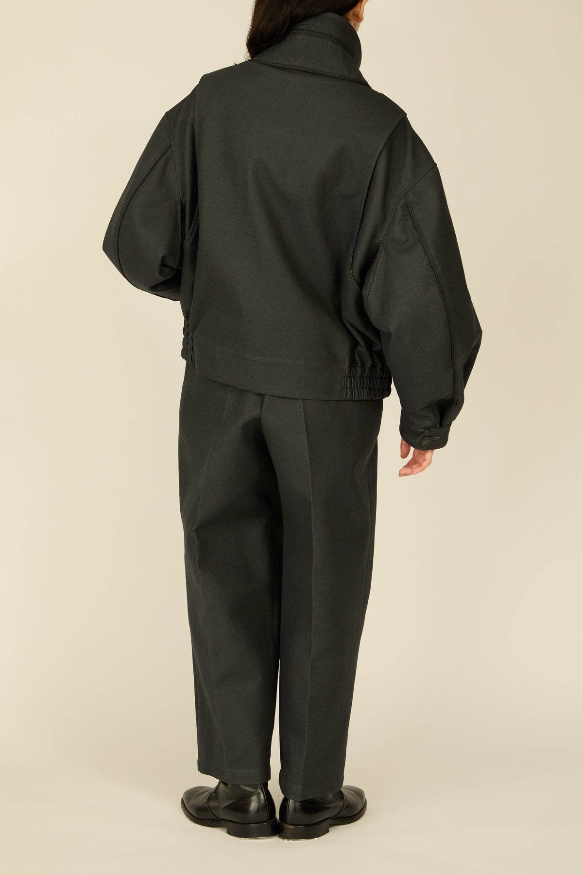 i'm here : " COTTON LEATHER " BLOUSON : / GRAY