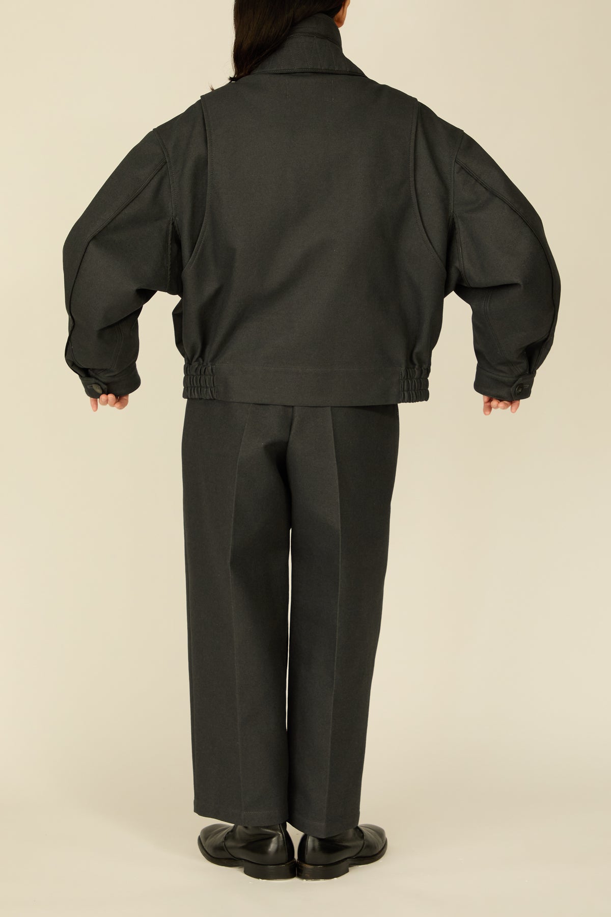 i'm here : " COTTON LEATHER " BLOUSON : / GRAY