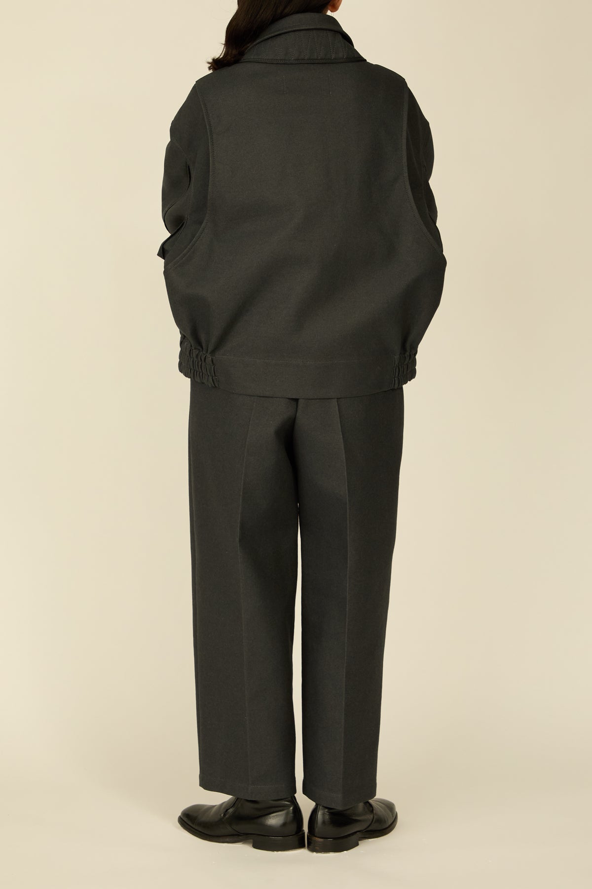 i'm here : " COTTON LEATHER " BLOUSON : / GRAY