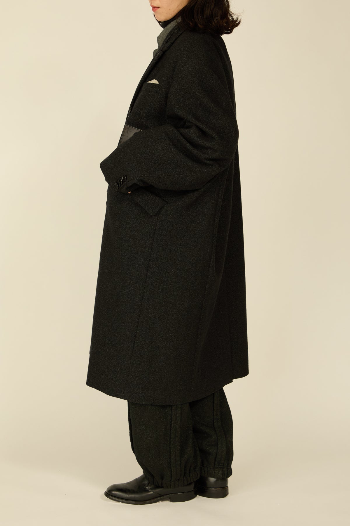 i'm here : GRANDPA COAT : / BLACK
