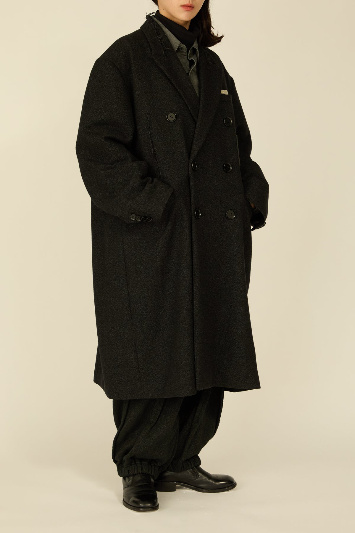 i'm here : GRANDPA COAT : / BLACK