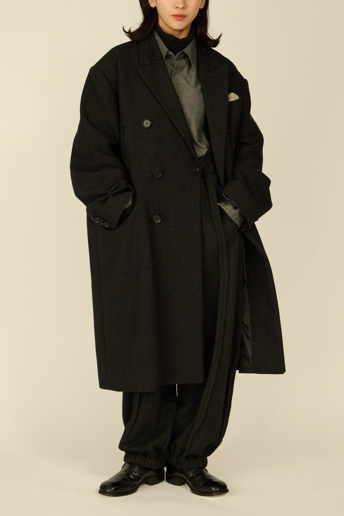 i'm here : GRANDPA COAT : / BLACK