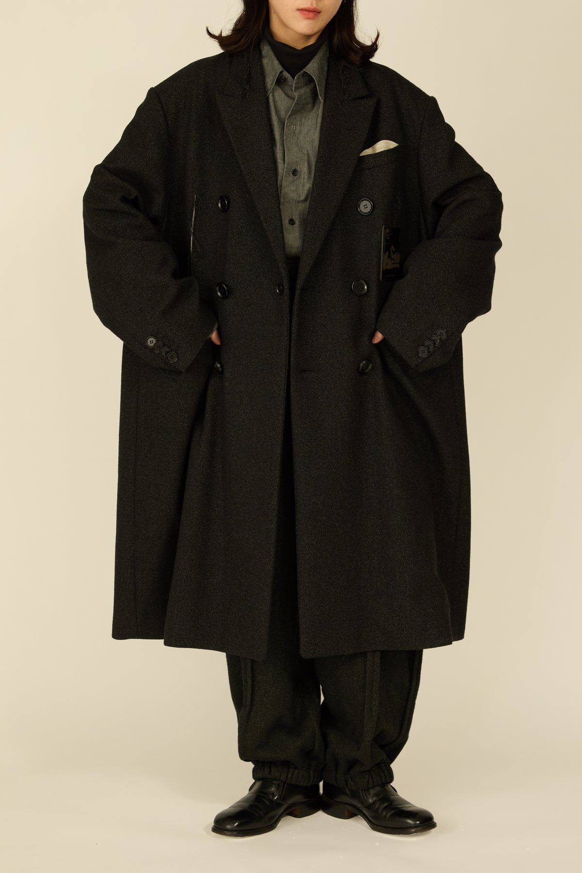 i'm here : GRANDPA COAT : / BLACK