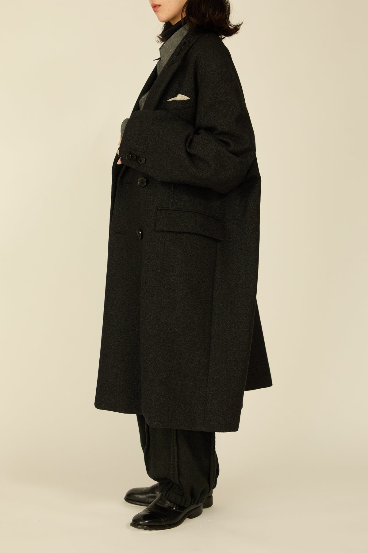 i'm here : GRANDPA COAT : / BLACK