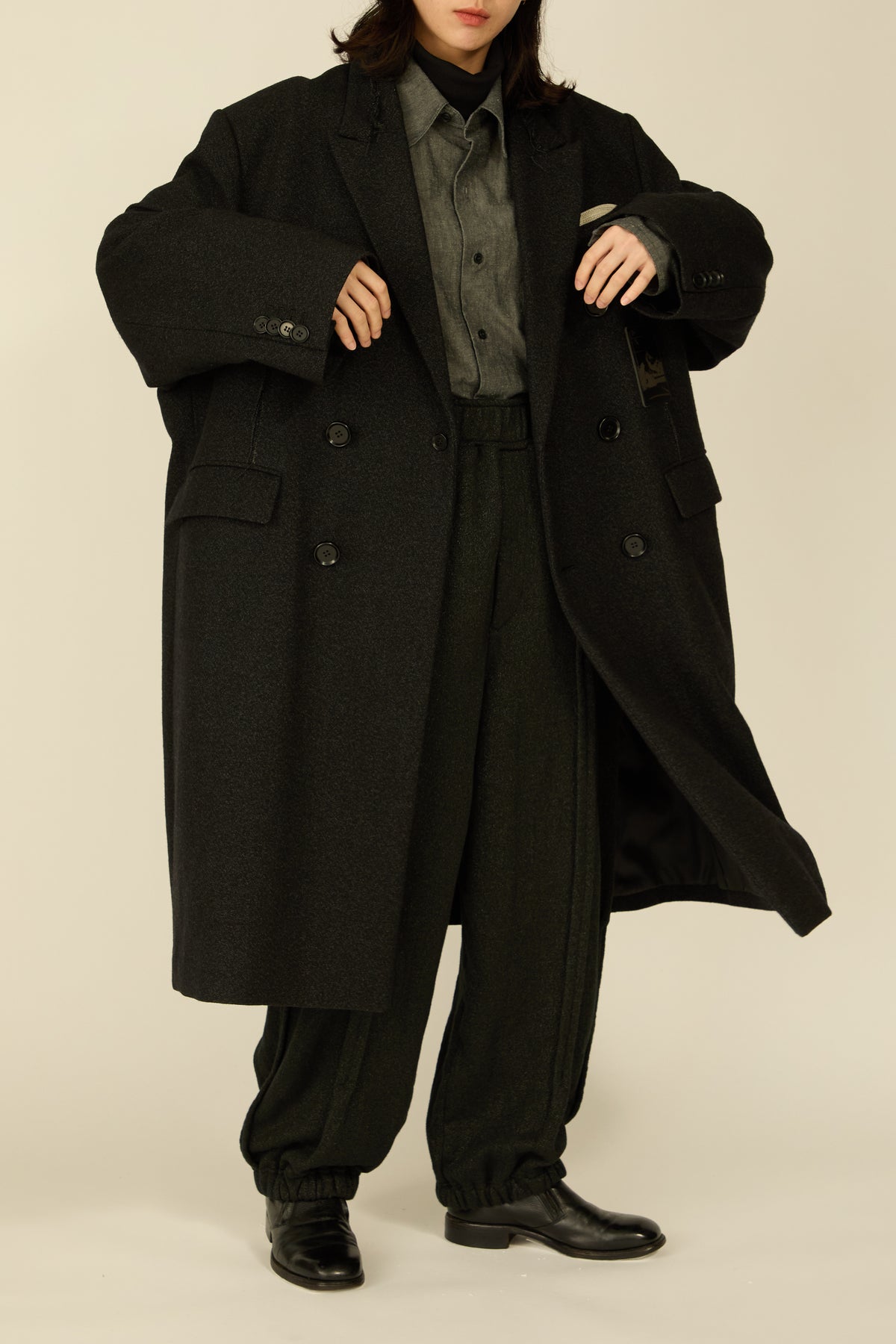 i'm here : GRANDPA COAT : / BLACK