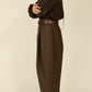 i'm here : " COTTON LEATHER " PANTS : / BROWN