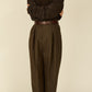 i'm here : " COTTON LEATHER " PANTS : / BROWN