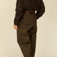 i'm here : " COTTON LEATHER " PANTS : / BROWN