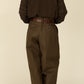 i'm here : " COTTON LEATHER " PANTS : / BROWN